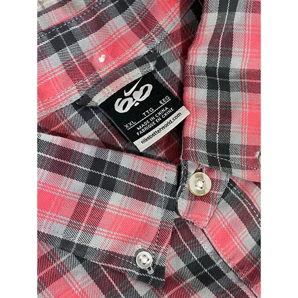 Nike 6.0 Shirt Mens 2XL Gray Red Plaid Short Sleeve Cotton Casual - Picture 5 of 7